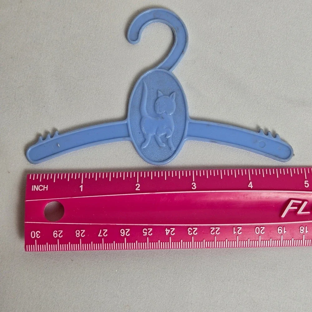 Peggy-Ann Doll Plastic‎ Clothes Hangers, Set of 3 Vintage, Cat Rabbit, Blue Red